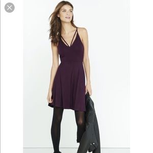 NWT Express Cut-Out V-Neck Slate Dress - Purple